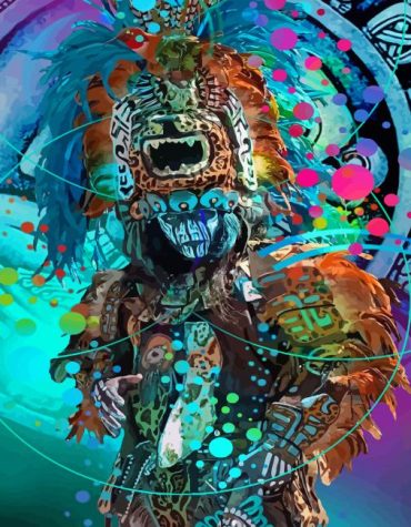 Colorful Mayan Warriors Paint By Numbers