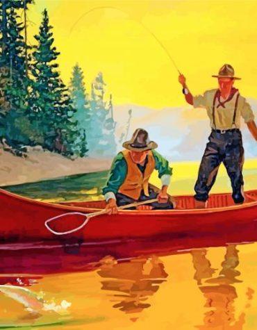 Men Fishing on Boats Paint By Numbers