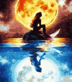 Mermaid Moonlit Landscape Paint By Numbers