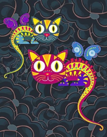Colorful Alebrije Cats Paint By Numbers