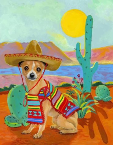 Chihuahua Dogs Mexican Style Paint By Numbers
