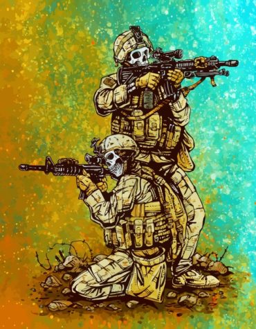 Military Skulls Sniper Paint By Numbers
