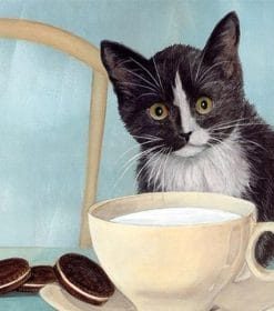 Milk Drinking Cat Paint By Numbers