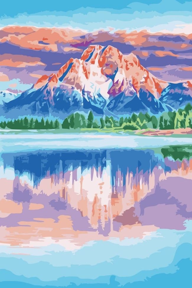 Mirror Mountain Reflection Paint By Numbers