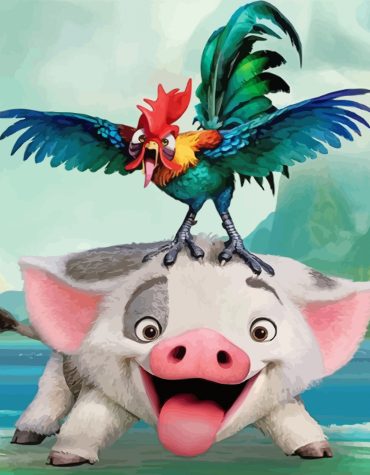 Disney Moana Pua and Hei Hei Paint By Numbers