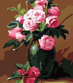 Pink Flower Art Paint By Numbers