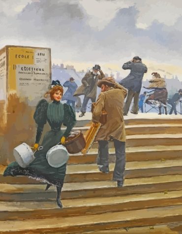 Elegant Lady on The Arts Bridge Paint By Numbers