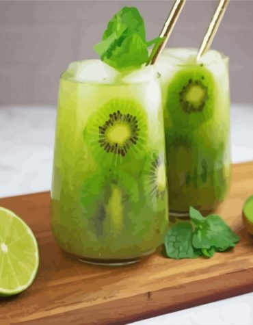 Mojito Kiwi Drink Paint By Numbers