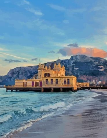 Sunset Mondello Seascape Paint By Numbers