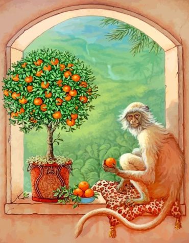Monkey Orange Tree Paint By Numbers
