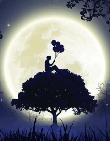 Moon Man Silhouette Paint By Numbers