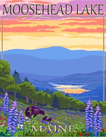 Moosehead Lake Scenic Sunset Paint By Numbers