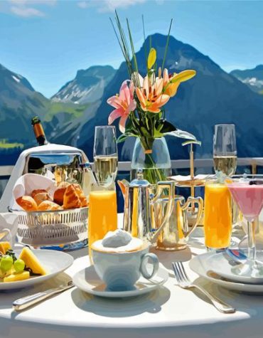 Alpine Morning Breakfast View Paint By Numbers