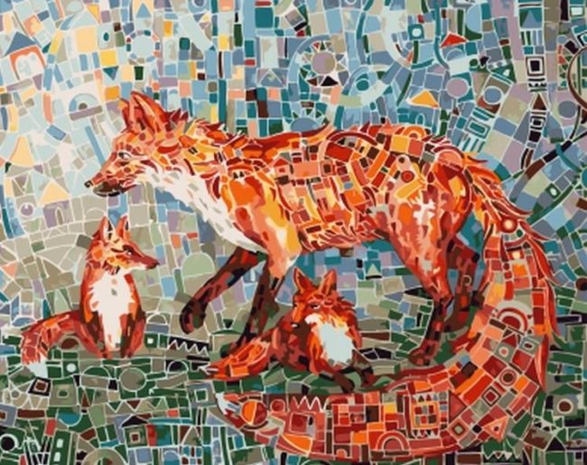 Mosaic Fox Artwork Paint By Numbers