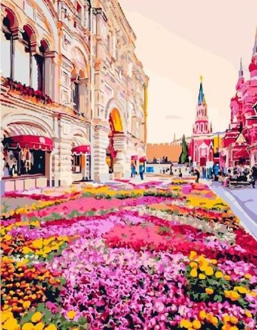 Moscow Cityscape Flowers Paint By Numbers