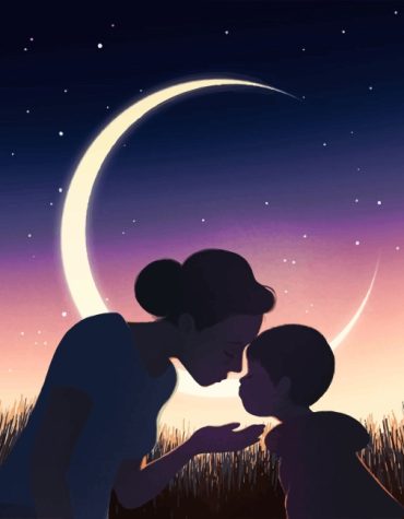 Mother and Son Silhouette Paint By Numbers