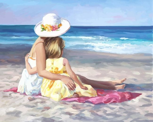 Beachside Mother Daughter Paint By Numbers