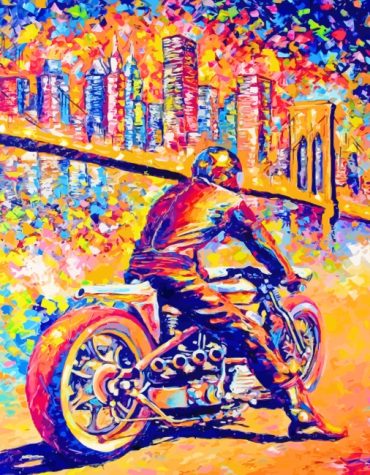 Colorful Motorcycle Paint By Numbers