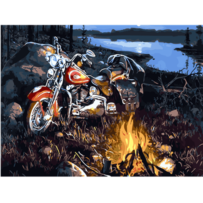 Forest Motorcycle Adventure Paint By Numbers