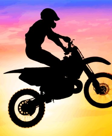 Sunset Motorcycle Silhouette Paint By Numbers