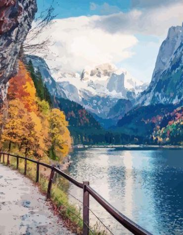 Majestic Mountain Lake Scenery Paint By Numbers