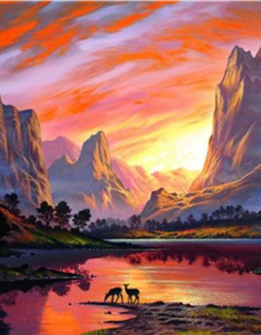 Mountain Sunset Landscape Paint By Numbers