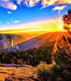 Mountain Sunrise Scenery Paint By Numbers