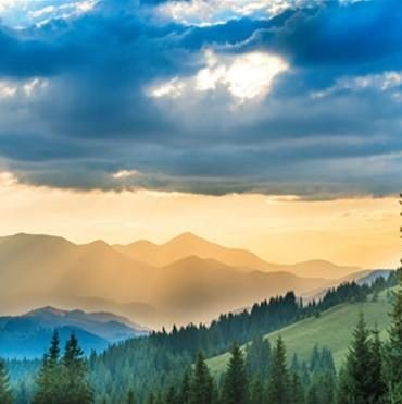 Sunlit Mountain Landscape Paint By Numbers