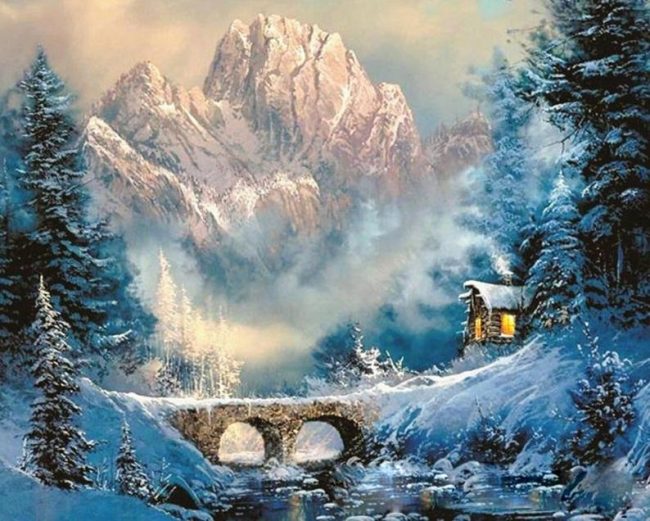 Winter Mountain Landscapes Paint By Numbers