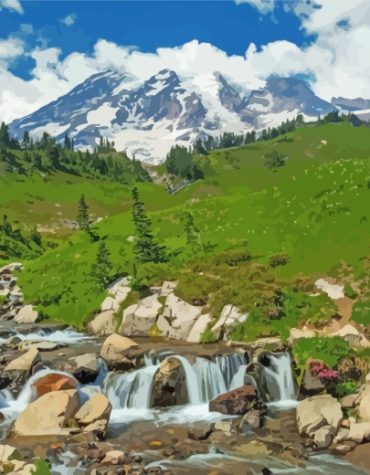 Mount Rainier Scenic Views Paint By Numbers