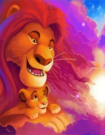 Mufasa and Simba Lion King Paint By Numbers