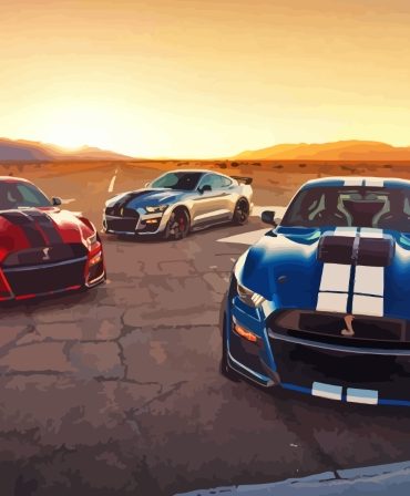 Mustang Shelby GT500 Sunset Paint By Numbers