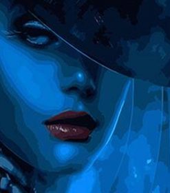 Mysterious Woman in Red Paint By Numbers