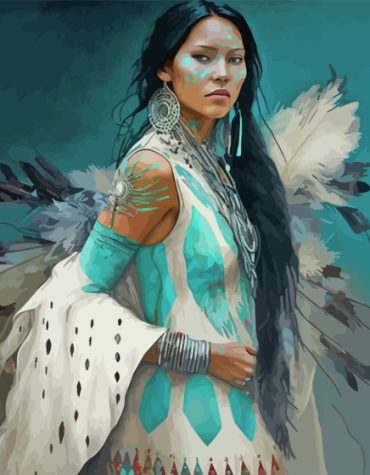 Native American Women Feathers Paint By Numbers