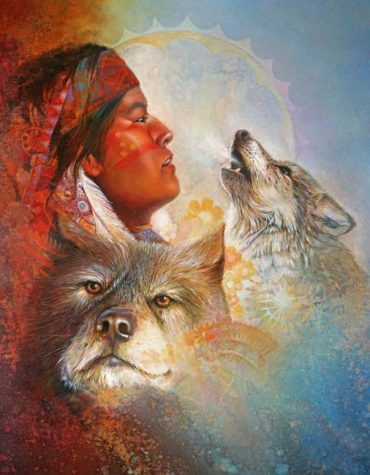 Native Wolf Boy Wolves Paint By Numbers