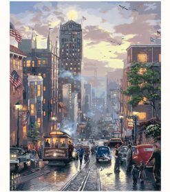 Manhattan Rainy Sidewalk Paint By Numbers