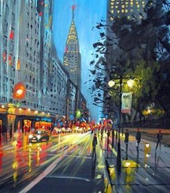 New York Rain Scene Paint By Numbers