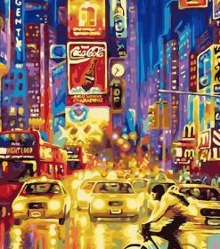 NYC Street Taxi Scene Paint By Numbers