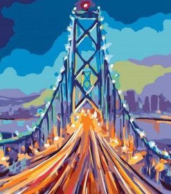 Golden Night Scene San Francisco Paint By Numbers
