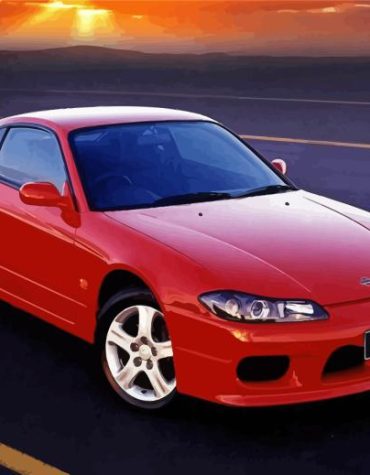Nissan S15 Red Sport Car Paint By Numbers