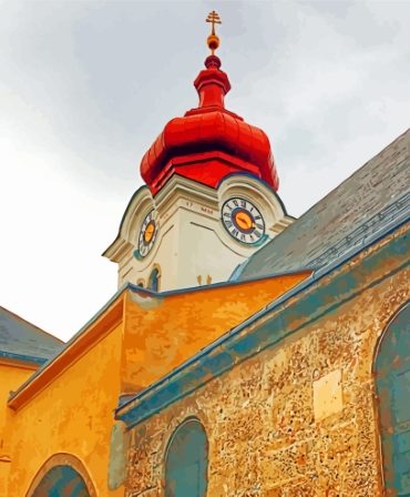 Charming Nonnberg Clock Tower Paint By Numbers