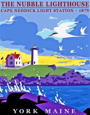 Nubble Lighthouse Seascape Paint By Numbers
