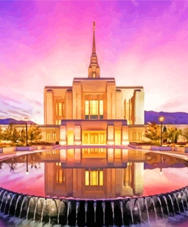 Ogden Temple Purple Sky Paint By Numbers