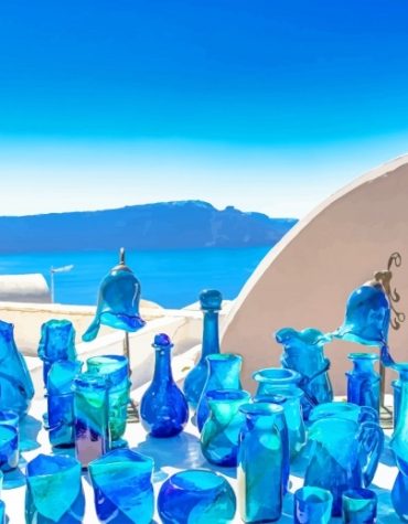 Oia Greece Blue Scene Paint By Numbers