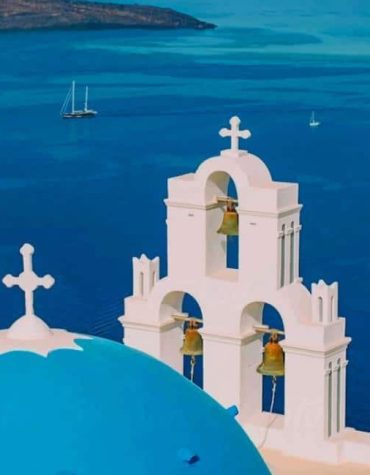 Santorini Church Ocean Views Paint By Numbers