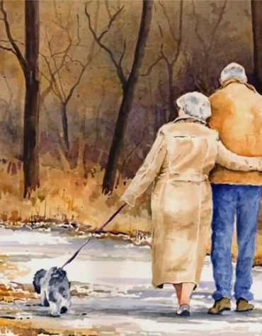 Romantic Old Couple Paint By Numbers