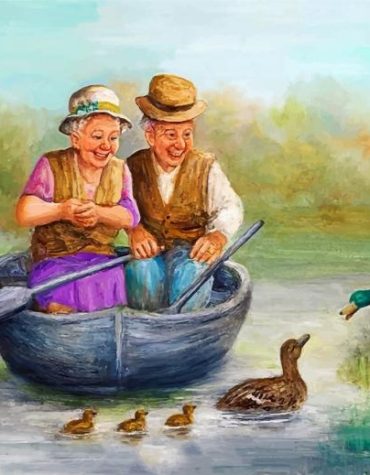 Romantic Old Couple Paint By Numbers