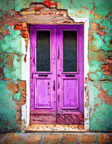 Purple Vintage Door Paint By Numbers