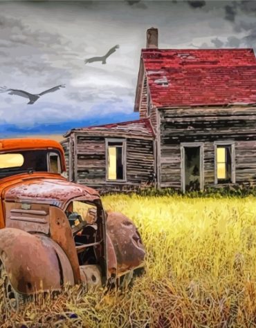 Old Pick Up Truck Paint By Numbers