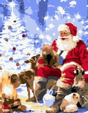 Vintage Santa Claus Christmas Paint By Numbers